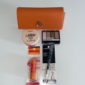 Tory Burch sunglasses case and makeup bundle all sold together. New unopened